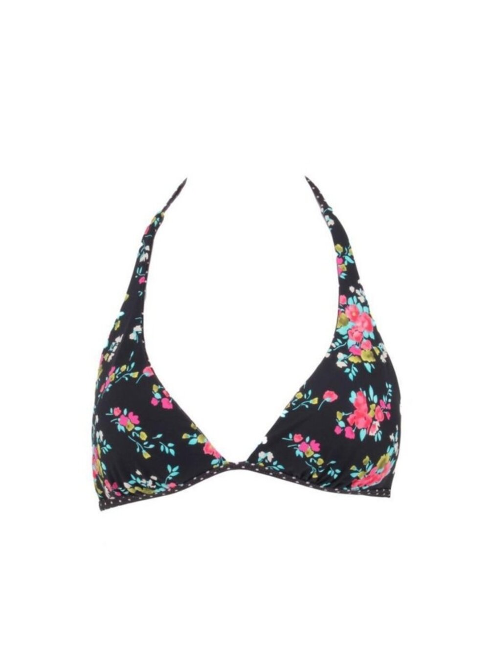 Ella Moss Flora Reversible Soft Cup Halter Bikini Top Black em8232 NWT